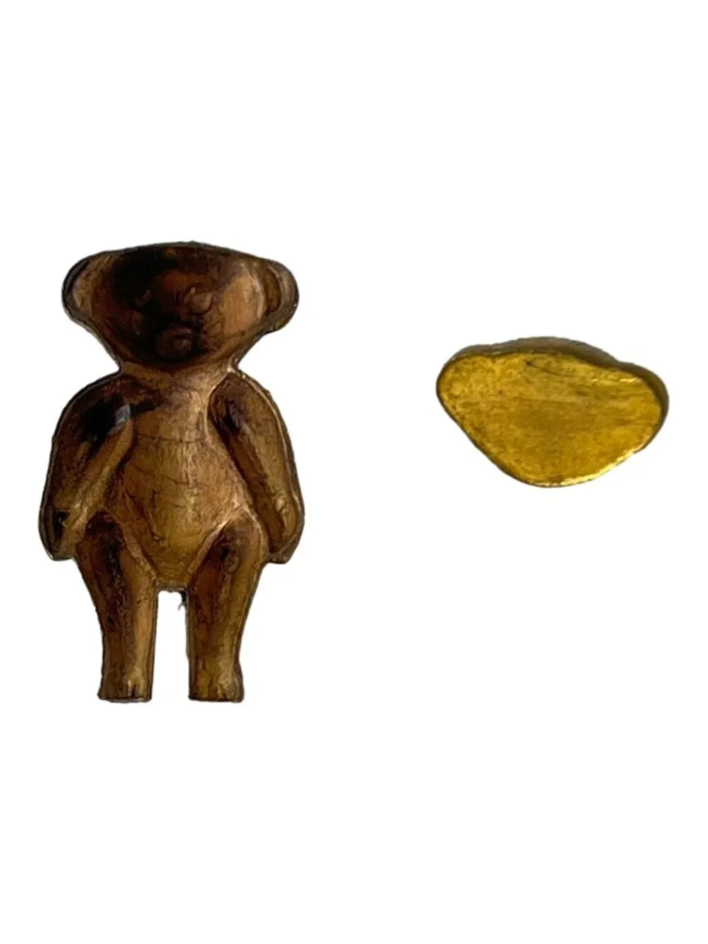 Teeny Tiny Teddy Bear Stamping Finding Vintage Brass Miniature Collectible